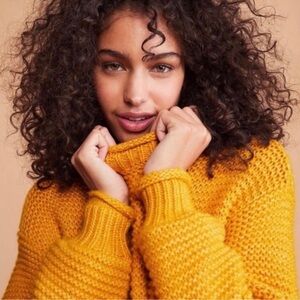 Lou & Grey for LOFT Yellow Knit Rollneck Sweater
